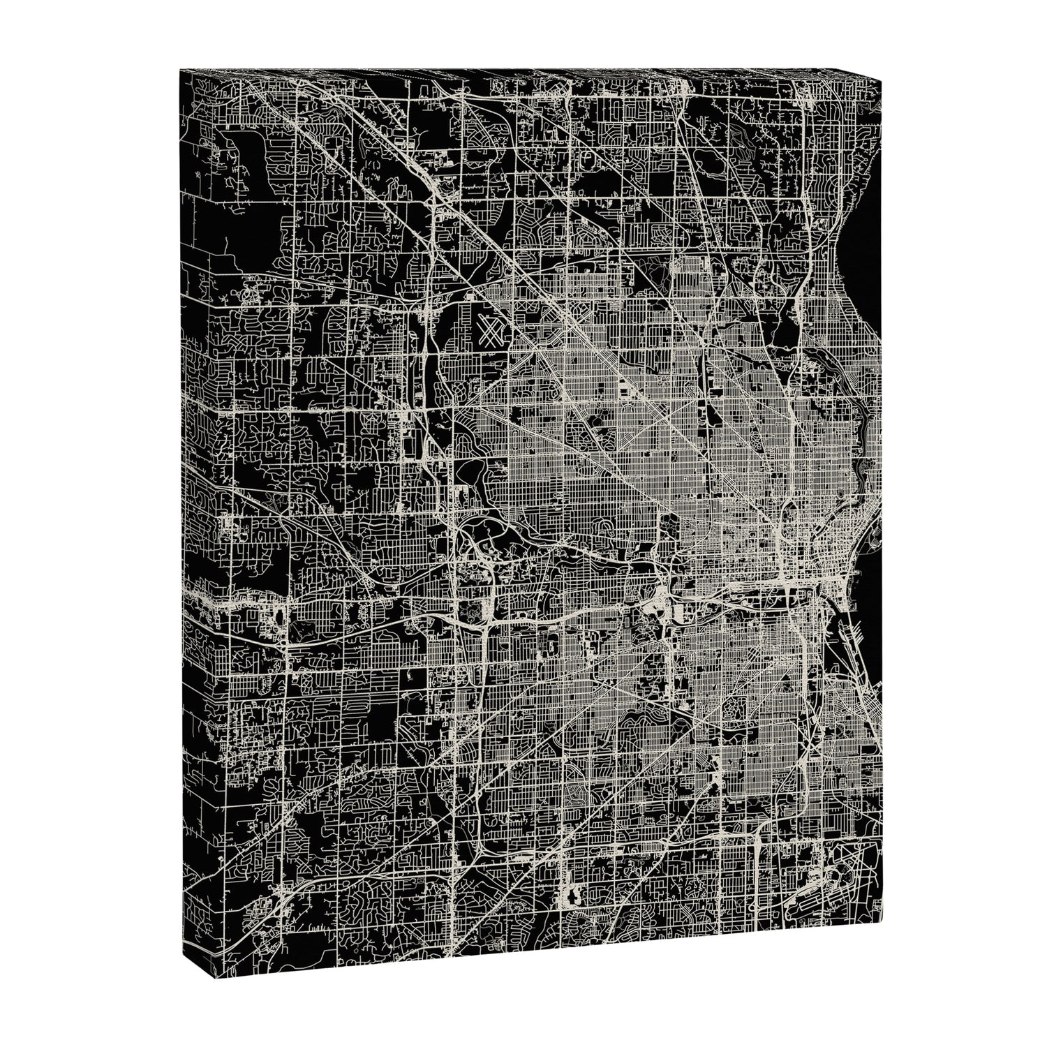 Milwaukee City Map Canvas Print Gallery Image 8