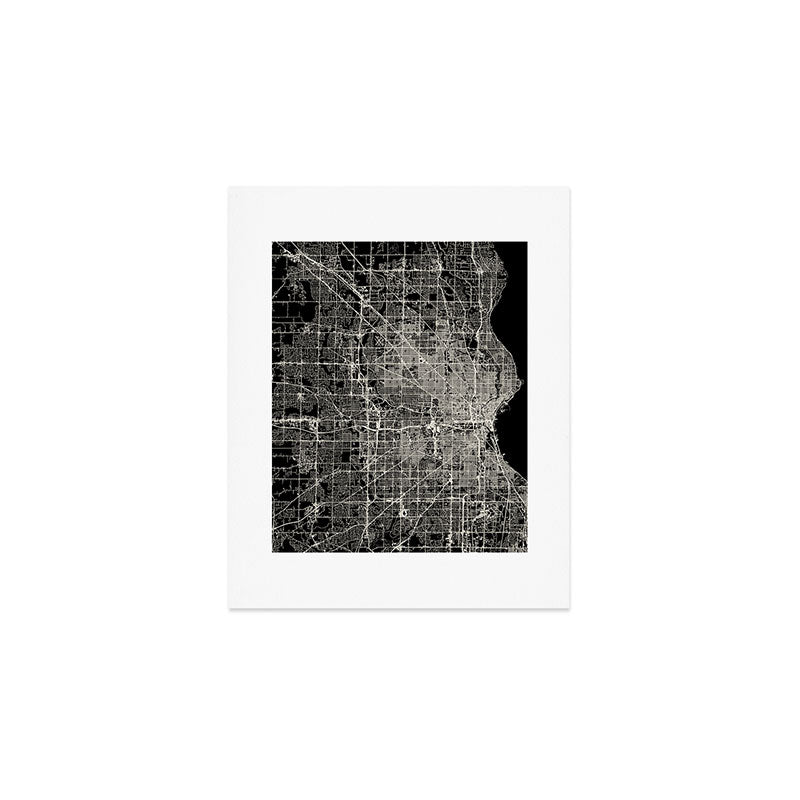 Milwaukee City Map Art Print Gallery Image 1