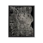 Milwaukee City Map Framed Canvas Print Gallery Image 8
