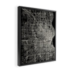 Milwaukee City Map Framed Canvas Print Gallery Image 2