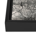 Paris Map - Black&White City Maps Framed Canvas Print Gallery Image 3