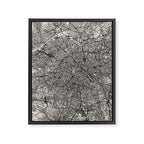 Paris Map - Black&White City Maps Framed Canvas Print Gallery Image 8