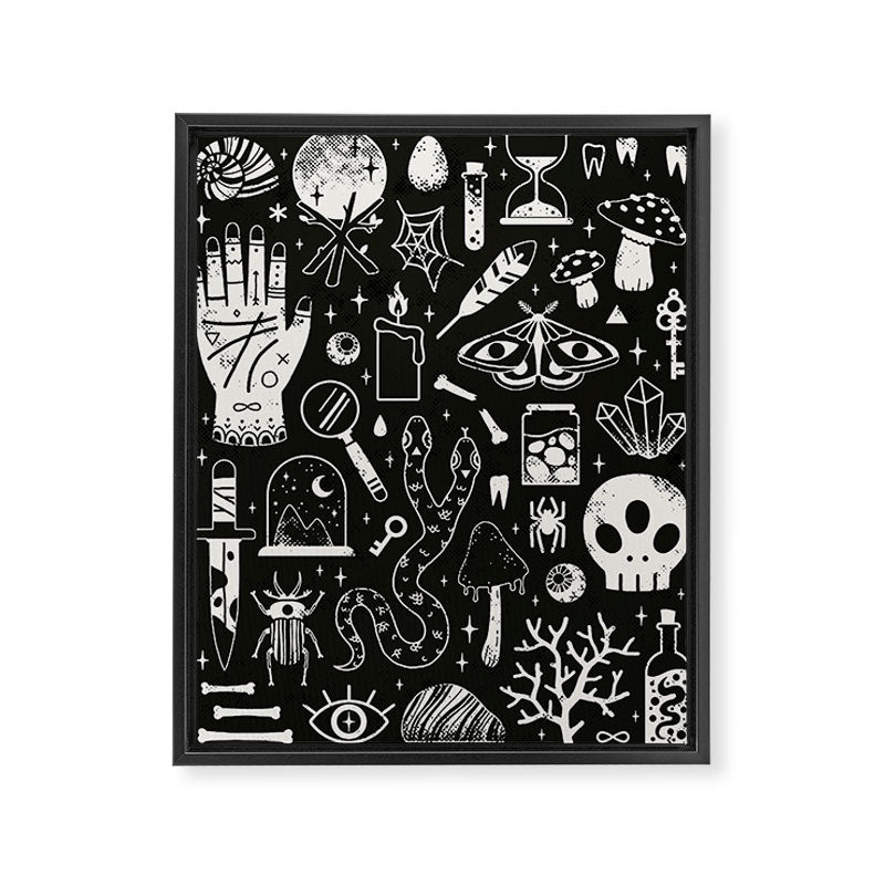 Curiosities: Bone Black Framed Canvas Print Gallery Image 6