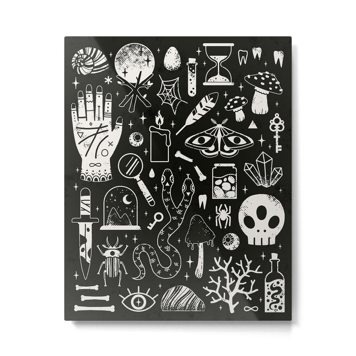 Curiosities: Bone Black Metal Print Gallery Image 1