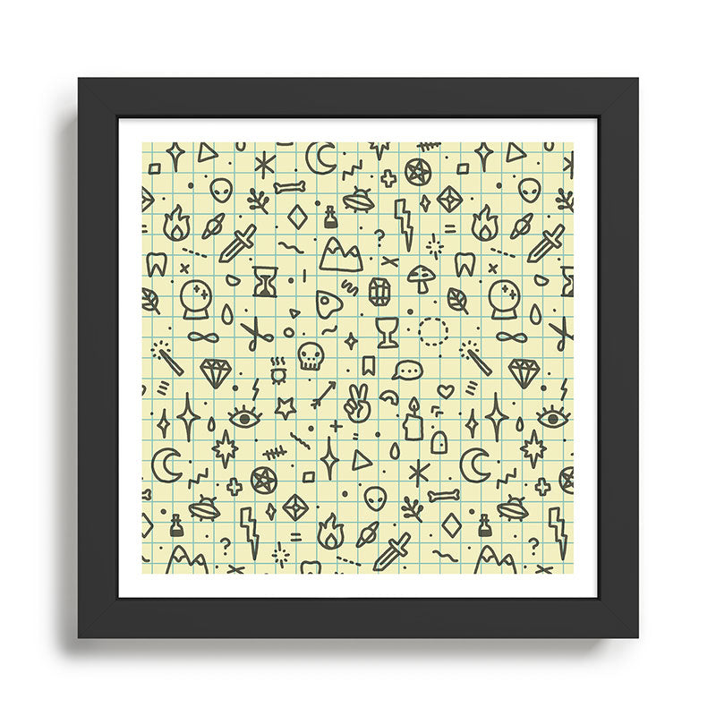 Doodles Pattern Framed Art Print Gallery Image 1