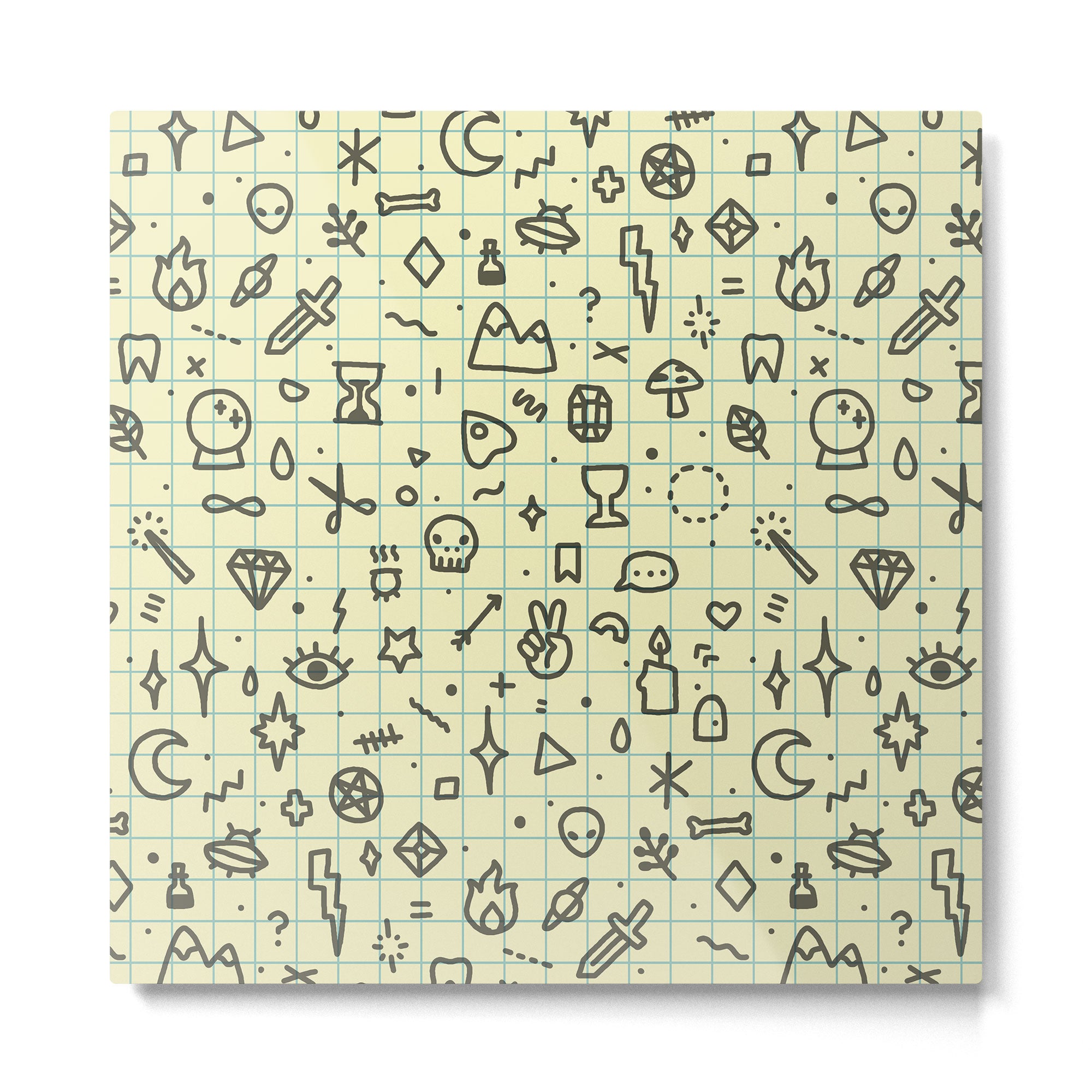 Doodles Pattern Metal Print Gallery Image 2