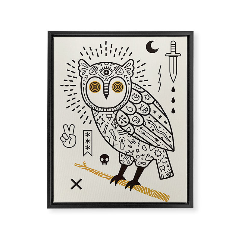 Hypno Owl Framed Canvas Print Gallery Image 6
