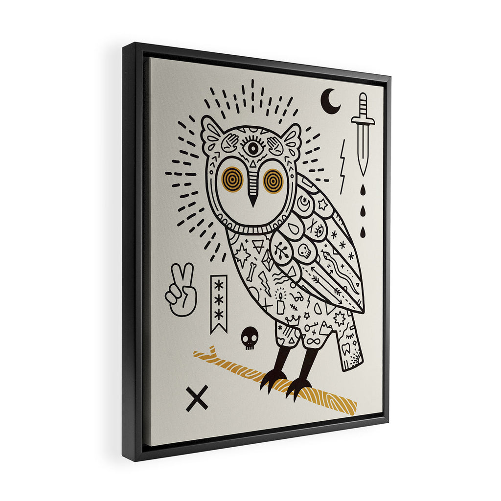 Hypno Owl Framed Canvas Print Gallery Image 2