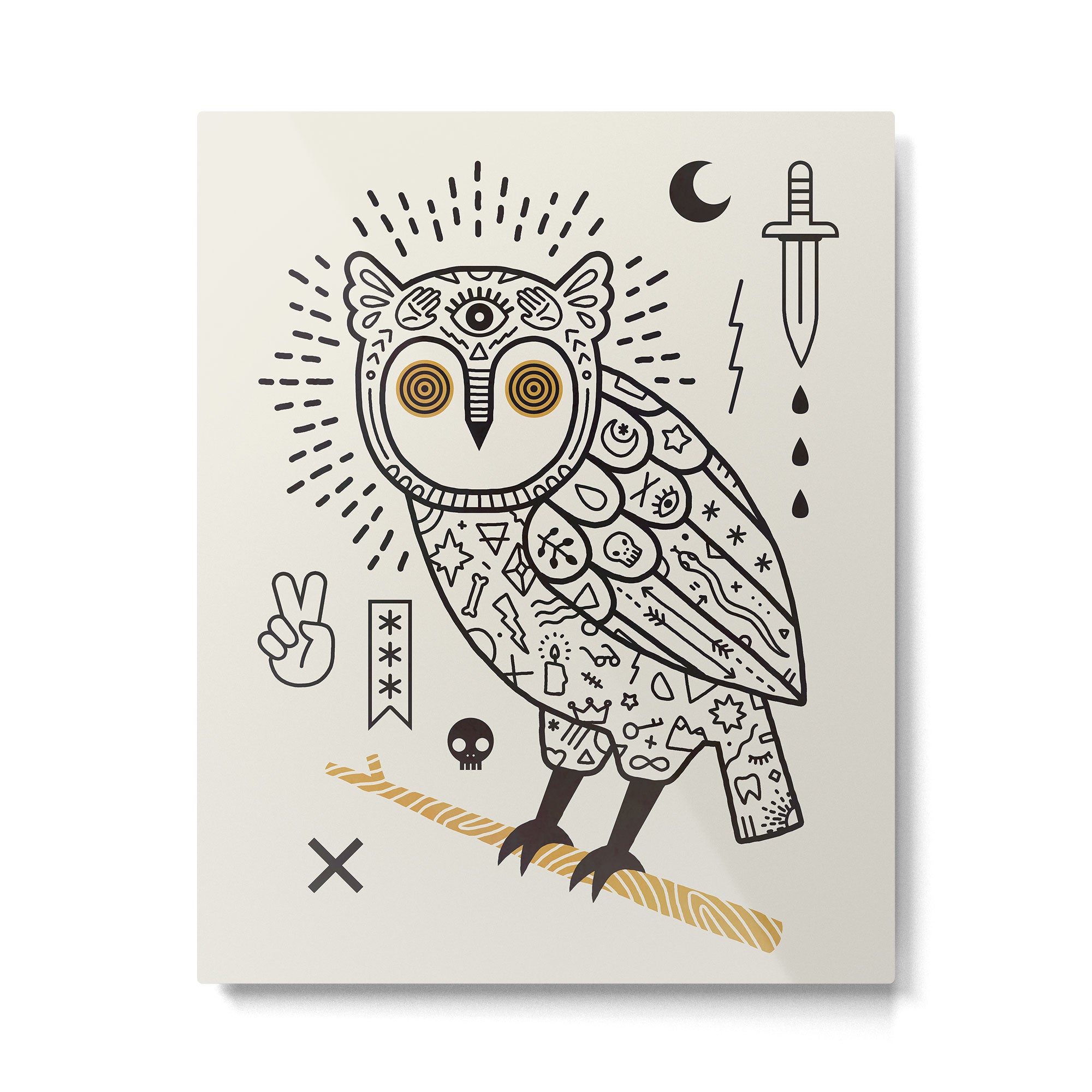 Hypno Owl Metal Print Gallery Image 4