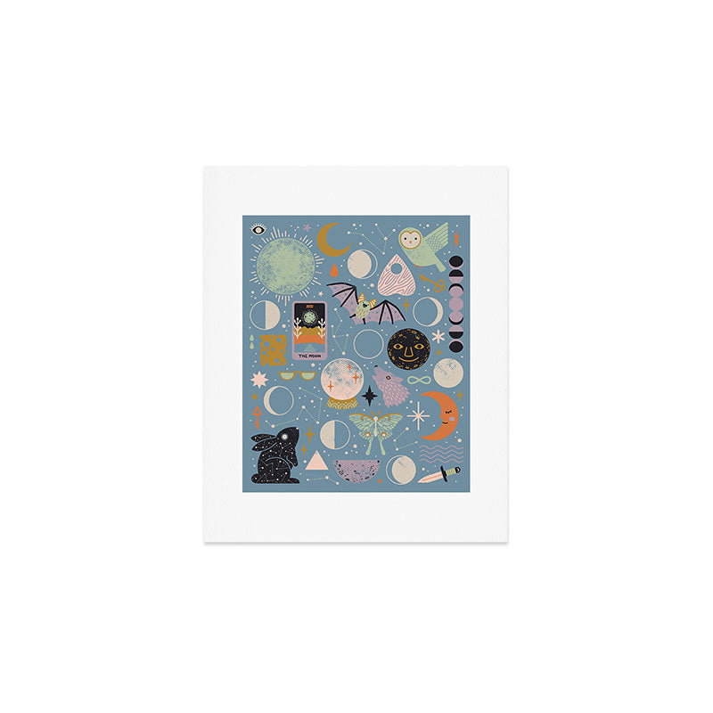 Lunar Pattern: Blue Moon Art Print Gallery Image 1