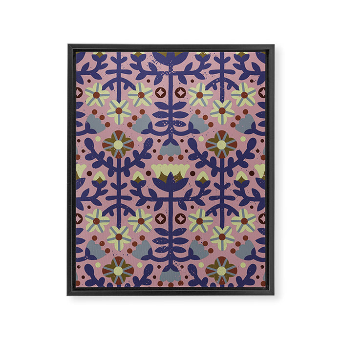Playful Folk Floral Framed Canvas Print Gallery Image 1