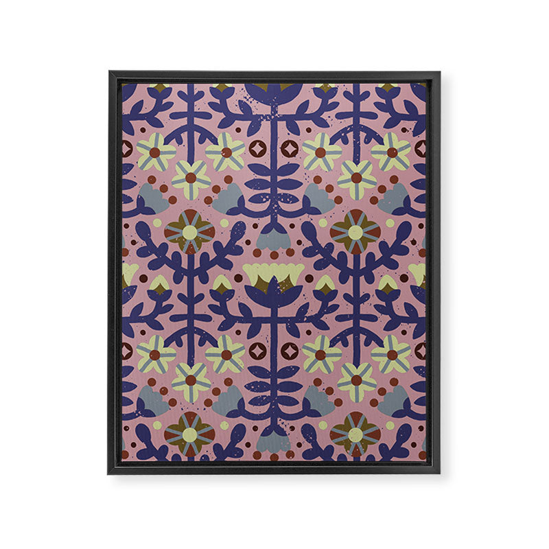 Playful Folk Floral Framed Canvas Print Gallery Image 6