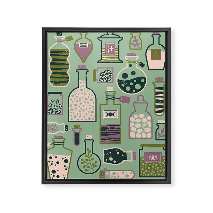 Potion Shelf: Elixir Framed Canvas Print Gallery Image 1