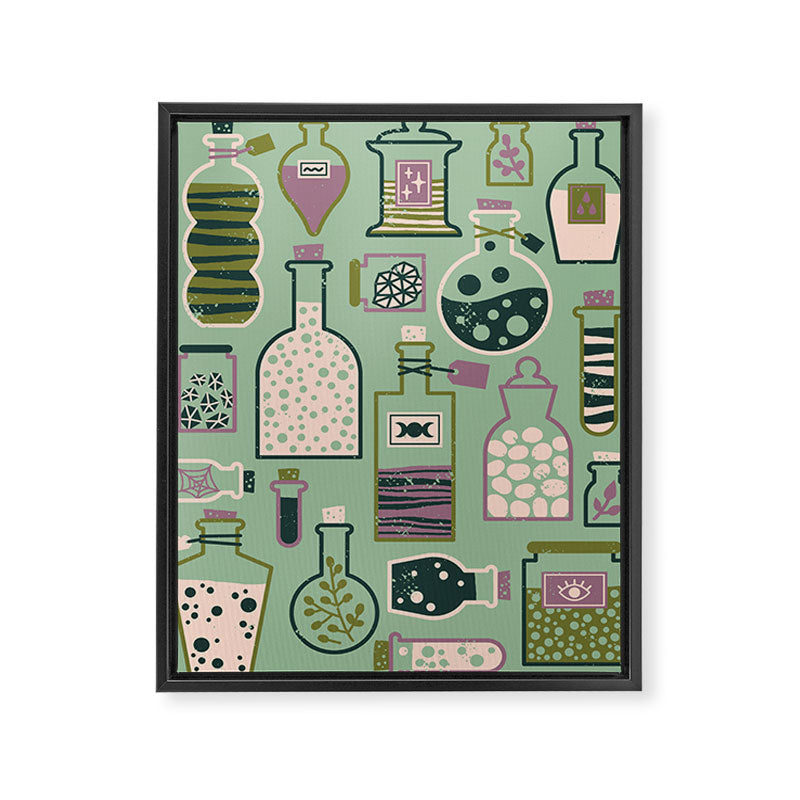 Potion Shelf: Elixir Framed Canvas Print Gallery Image 6