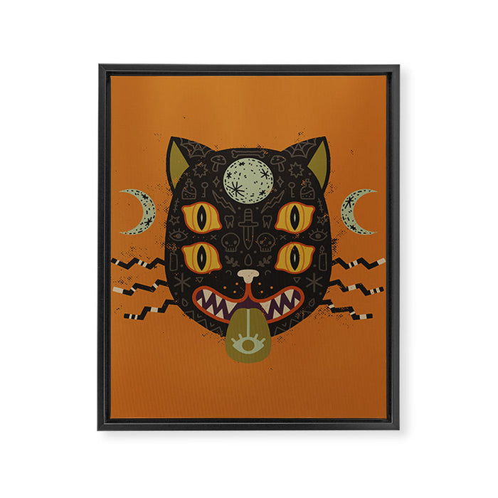 Spooky Cat Framed Canvas Print Gallery Image 1