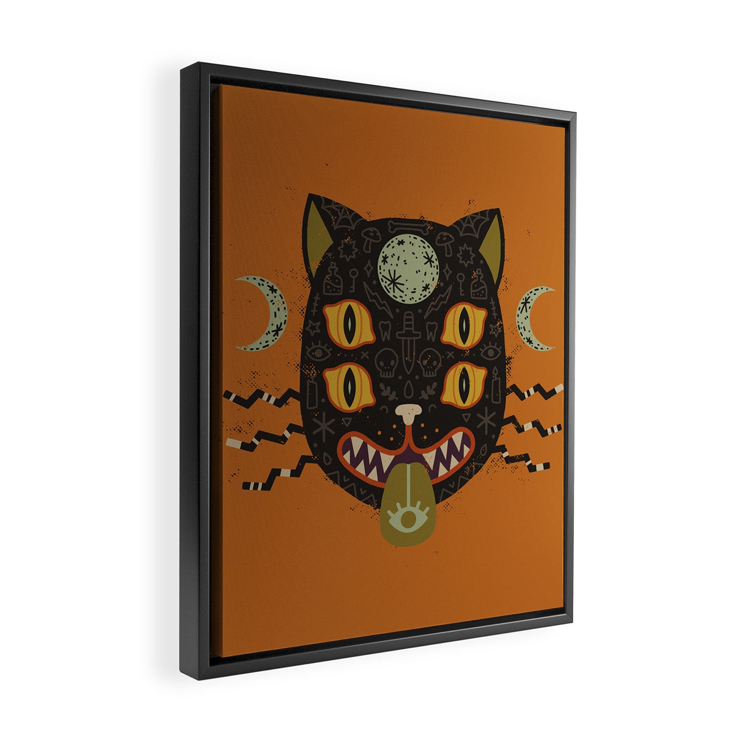 Spooky Cat Framed Canvas Print Gallery Image 2