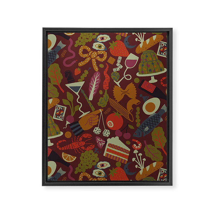 Surreal Dinner Party Framed Canvas Print Gallery Image 1