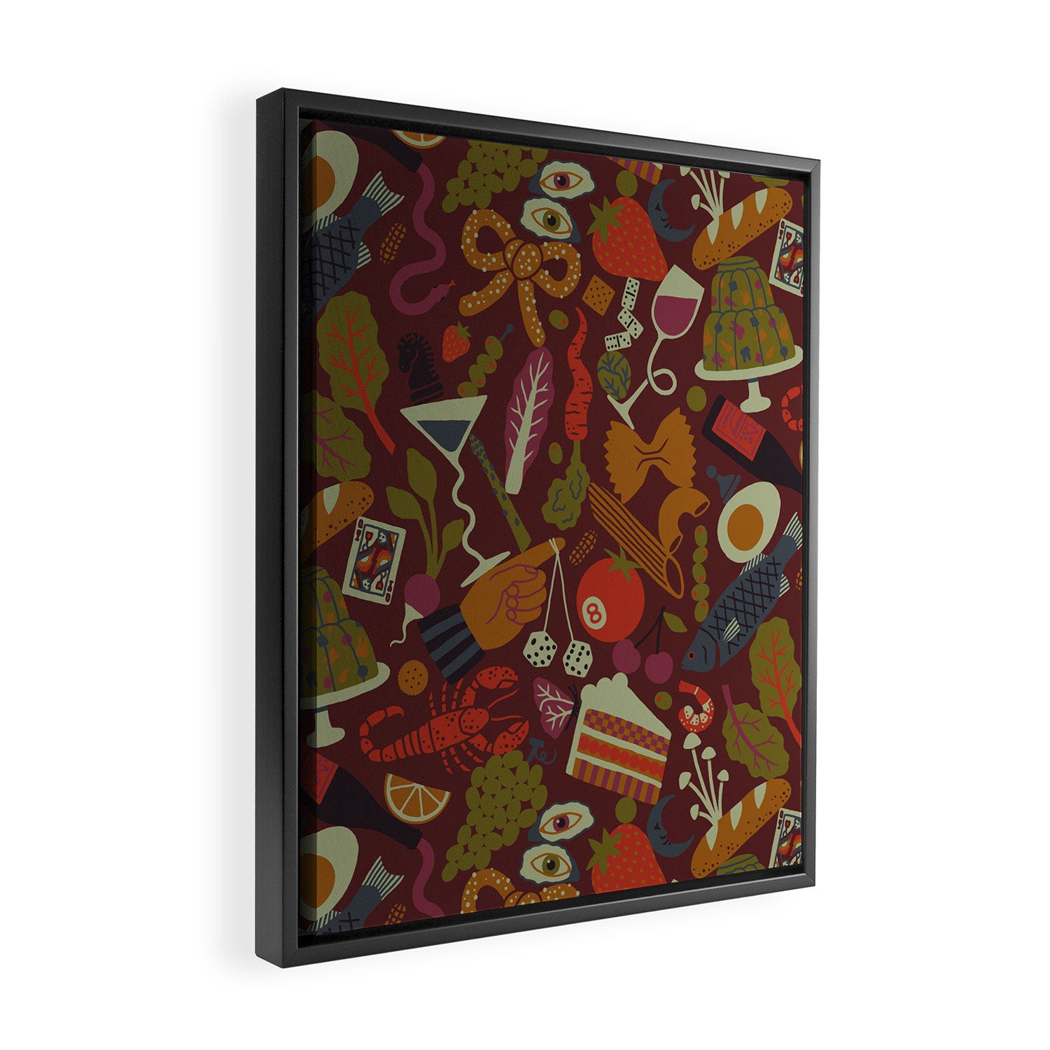 Surreal Dinner Party Framed Canvas Print Gallery Image 2
