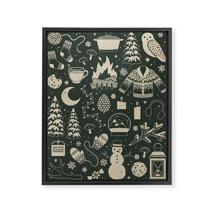 Winter Nights: Forest Framed Canvas Print Gallery Image 1