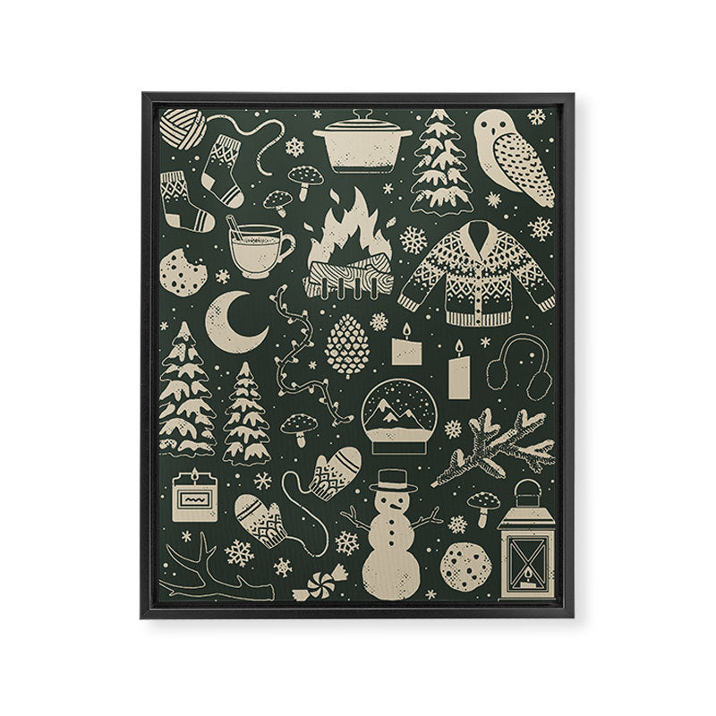 Winter Nights: Forest Framed Canvas Print Gallery Image 6