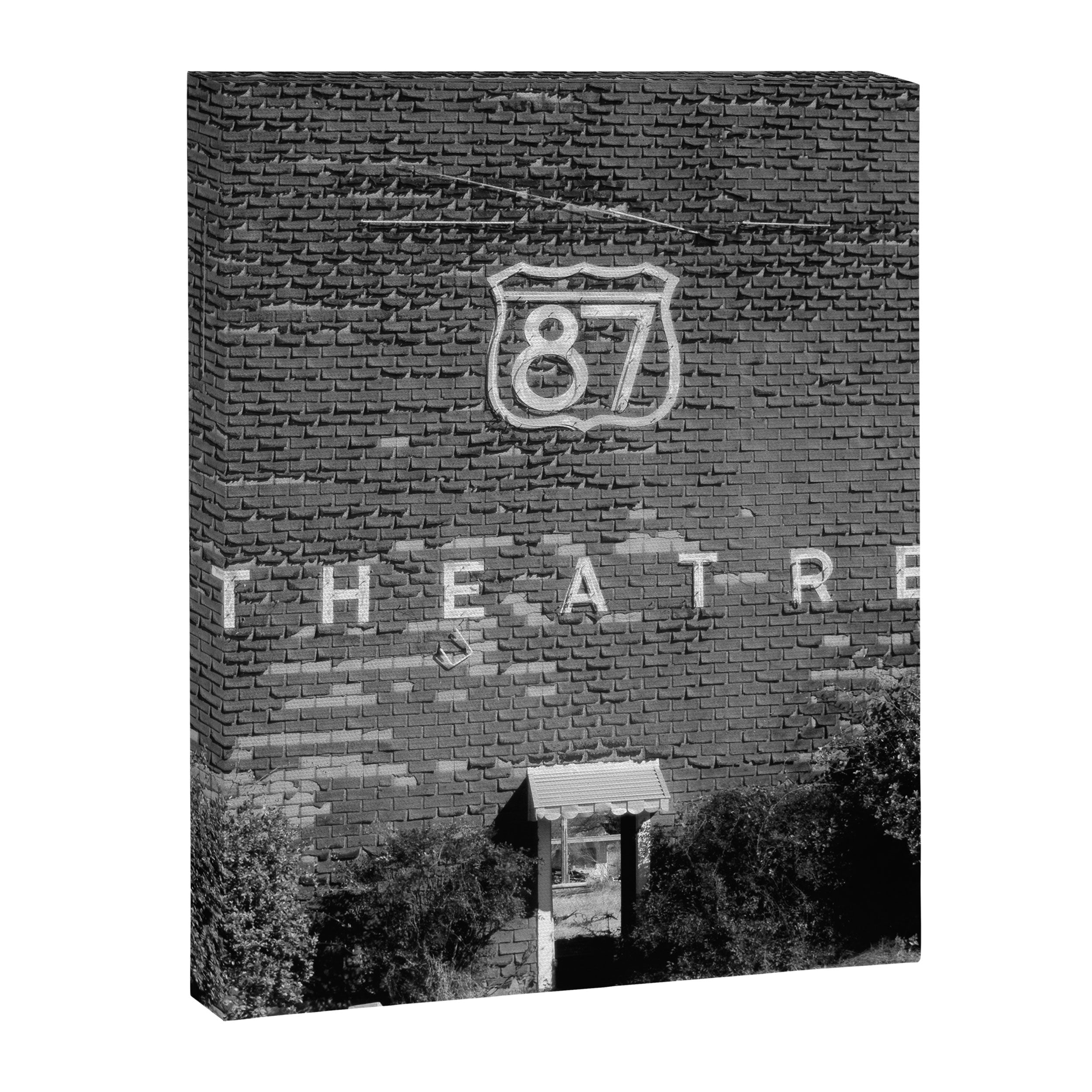 Drive in Movie Theater Black and White Canvas Print Gallery Image 6
