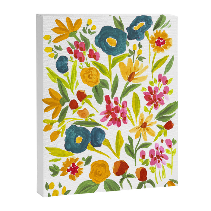 Artsy colorful wildflowers Canvas Print Gallery Image 1