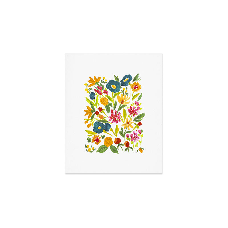 Artsy colorful wildflowers Art Print Gallery Image 1