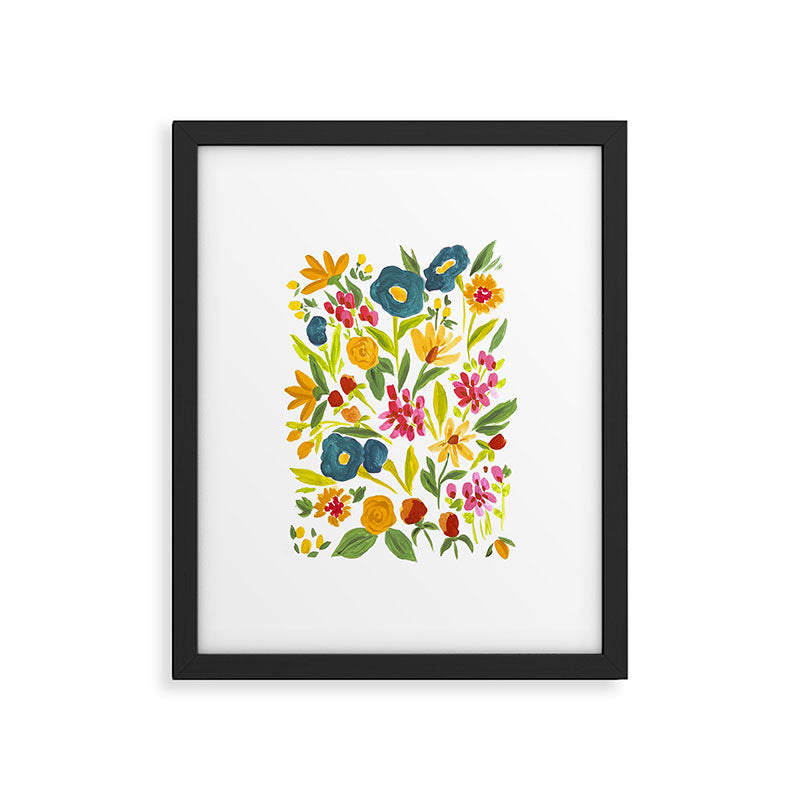 Artsy colorful wildflowers Framed Art Print Gallery Image 5