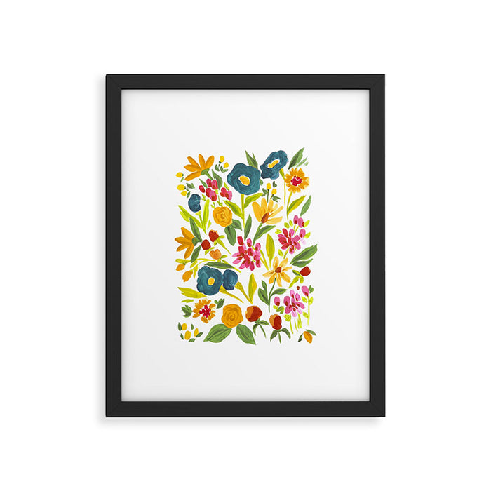 Artsy colorful wildflowers Framed Art Print Gallery Image 1