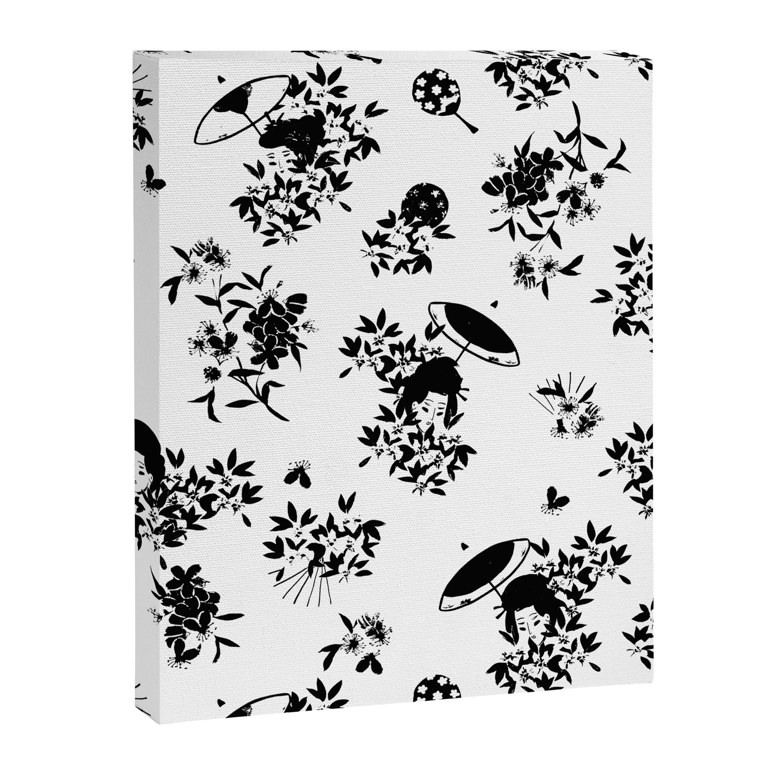 Black and white oriental pattern Canvas Print Gallery Image 8