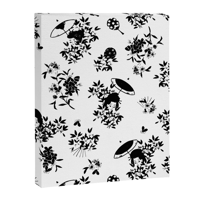 Black and white oriental pattern Canvas Print Gallery Image 1