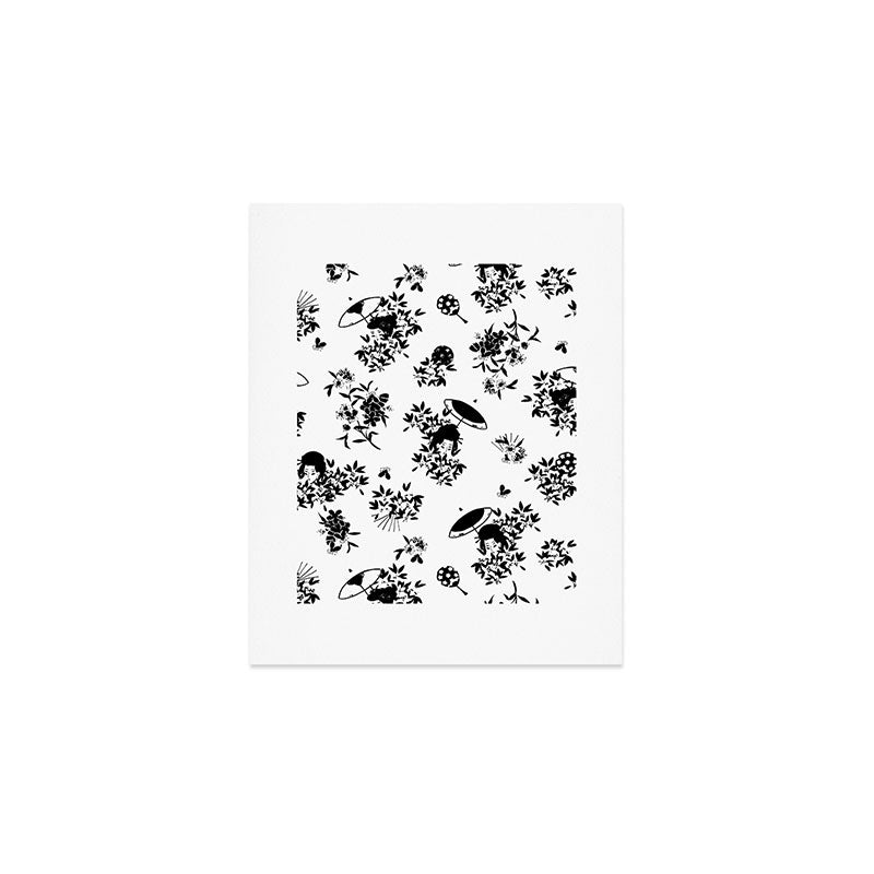 Black and white oriental pattern Art Print Gallery Image 1