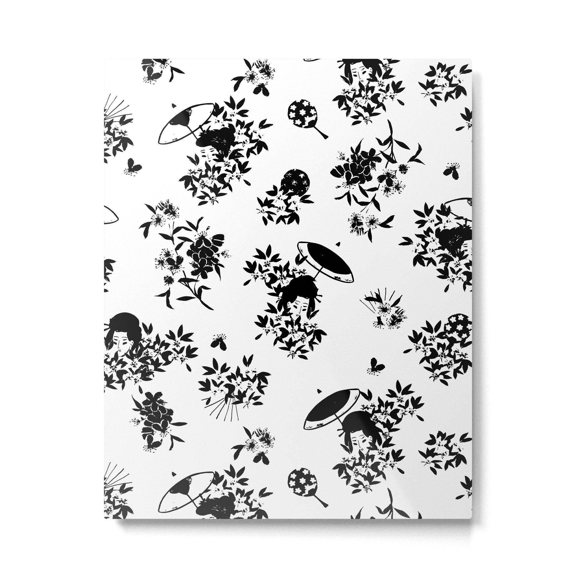 Black and white oriental pattern Metal Print Gallery Image 6