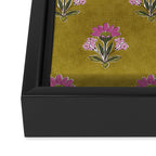 Block pink floral  Framed Canvas Print Gallery Image 3