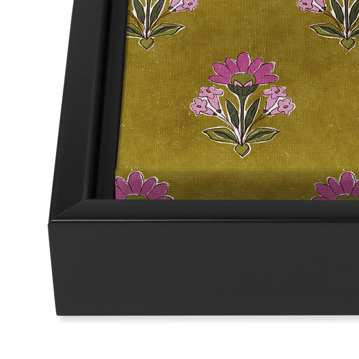 Block pink floral  Framed Canvas Print Gallery Image 3