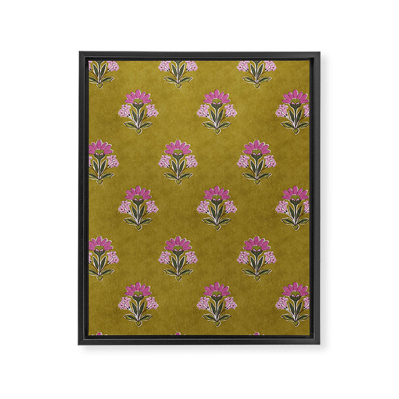 Block pink floral  Framed Canvas Print Gallery Image 8