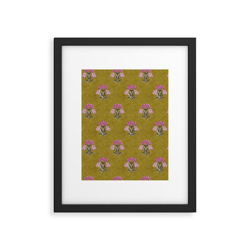 Block pink floral  Framed Art Print Gallery Image 6