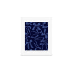 Blue bow pattern with dark background Art Print Gallery Image 1