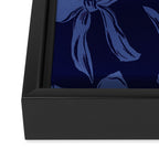 Blue bow pattern with dark background Framed Canvas Print Gallery Image 3