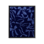 Blue bow pattern with dark background Framed Canvas Print Gallery Image 8