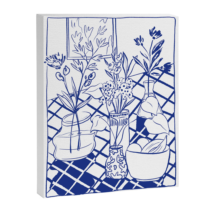 Blue line vases Canvas Print Gallery Image 1