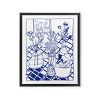 Blue line vases Framed Canvas Print Gallery Image 6
