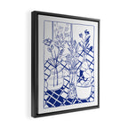 Blue line vases Framed Canvas Print Gallery Image 2