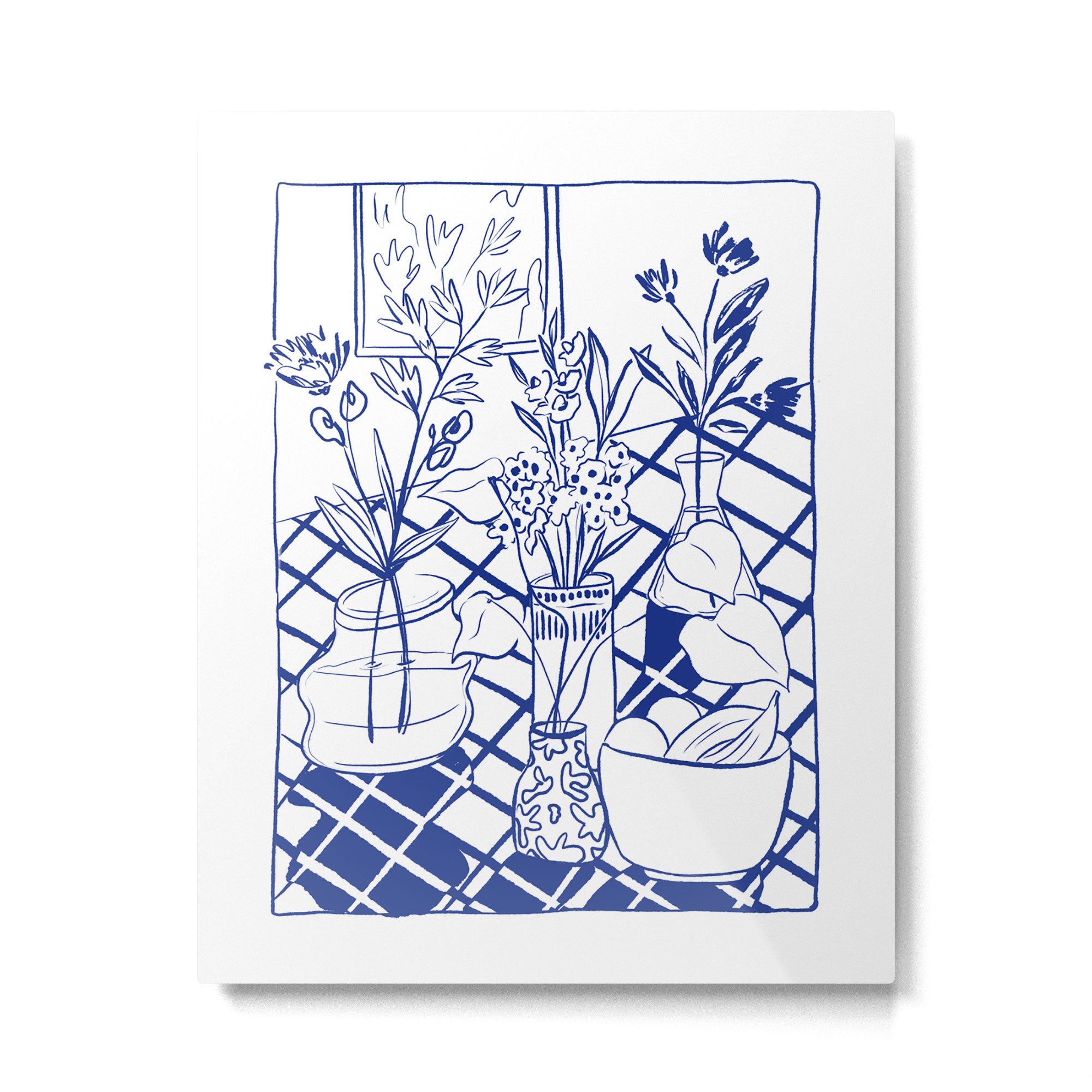 Blue line vases Metal Print Gallery Image 4