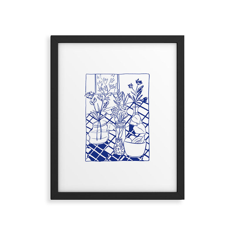 Blue line vases Framed Art Print Gallery Image 5