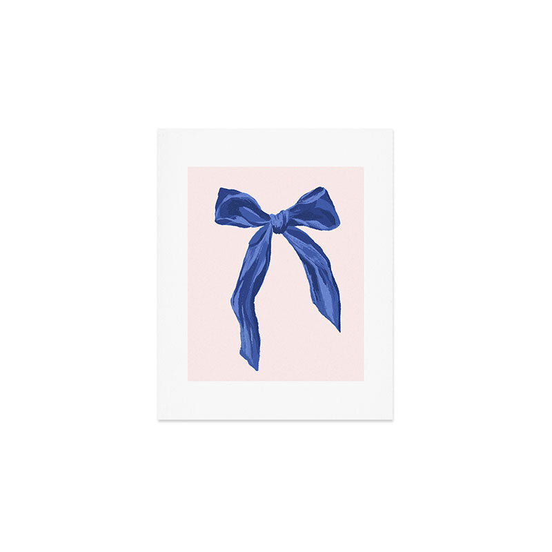 Blue realistic bow  Art Print Gallery Image 1