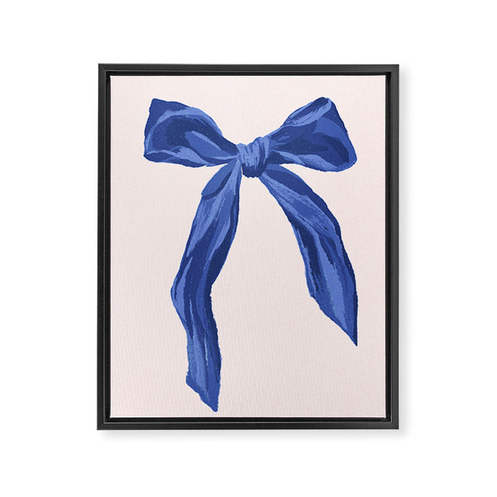 Blue realistic bow  Framed Canvas Print Gallery Image 1