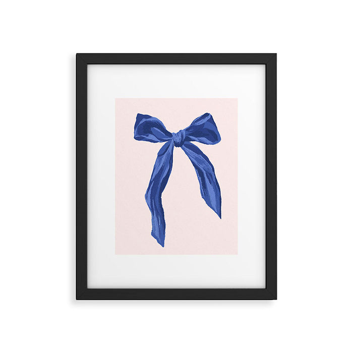 Blue realistic bow  Framed Art Print Gallery Image 1