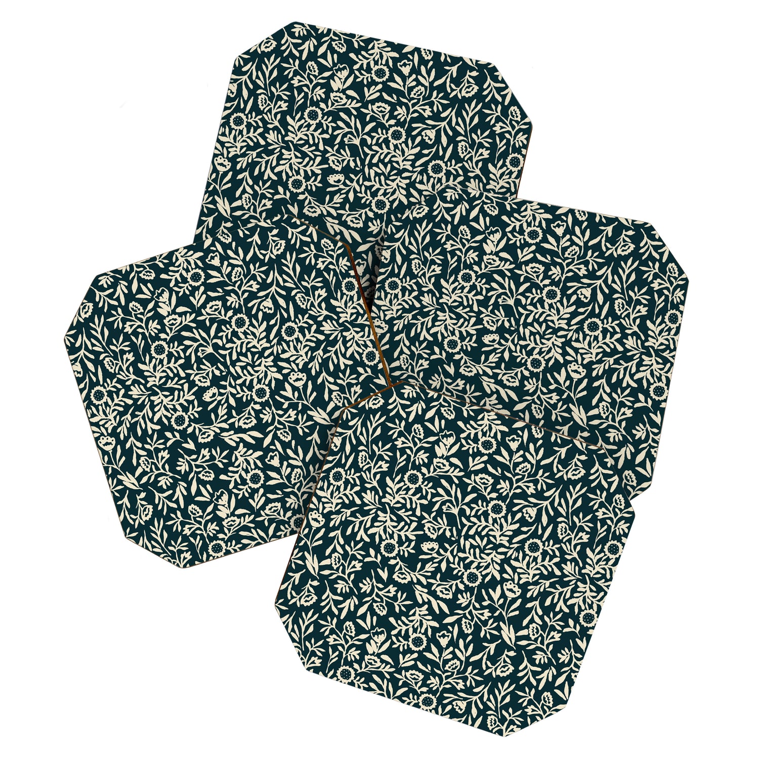 Bold Folk floral pattern Coaster Gallery Image 1