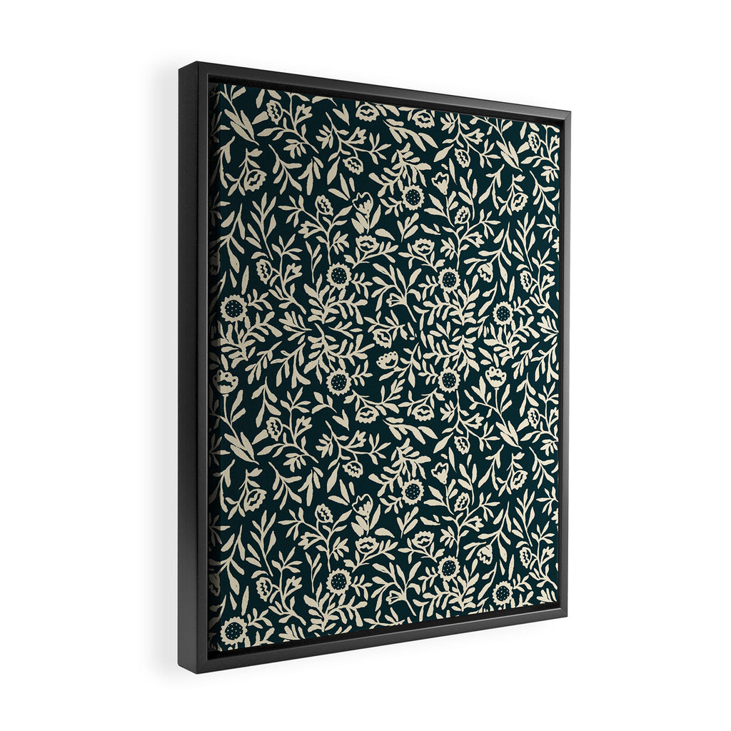 Bold Folk floral pattern Framed Canvas Print Gallery Image 2